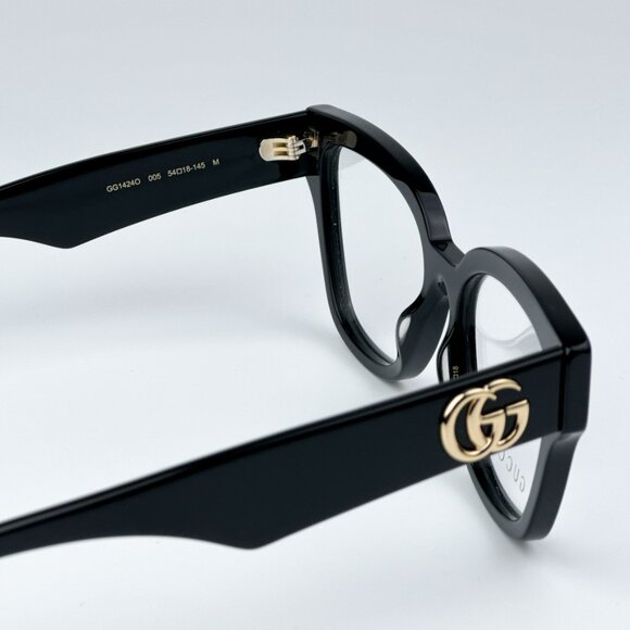 Gucci GG1424O 005 BRAND NEW Eyeglasses Black Cat Eye Women